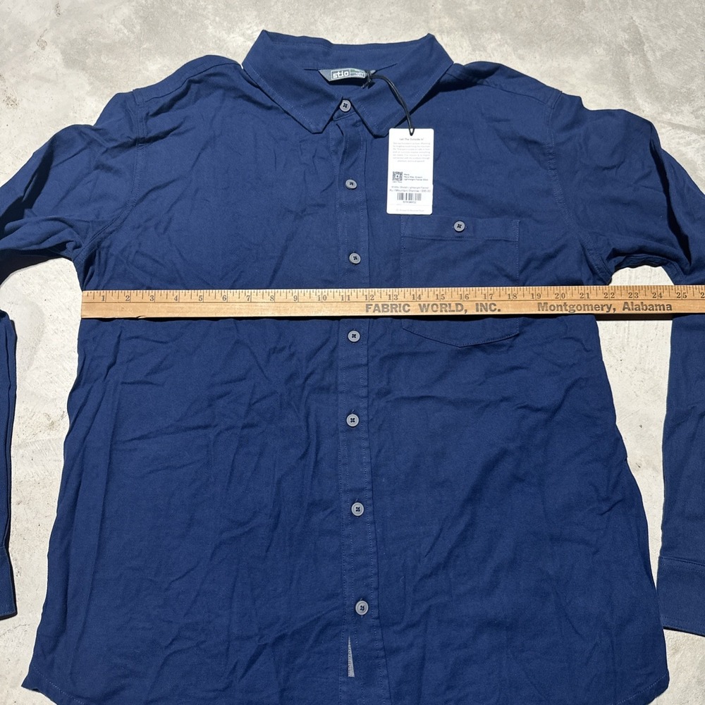 $95 Stio Miter Stretch Lightweight Flannel Shirt - Men's SZ XL NWT Blue - Picture 6 of 11